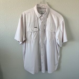 Poncho Western Pearl Snap Short Sleeve Size L Performance Shirt Vented Fishing